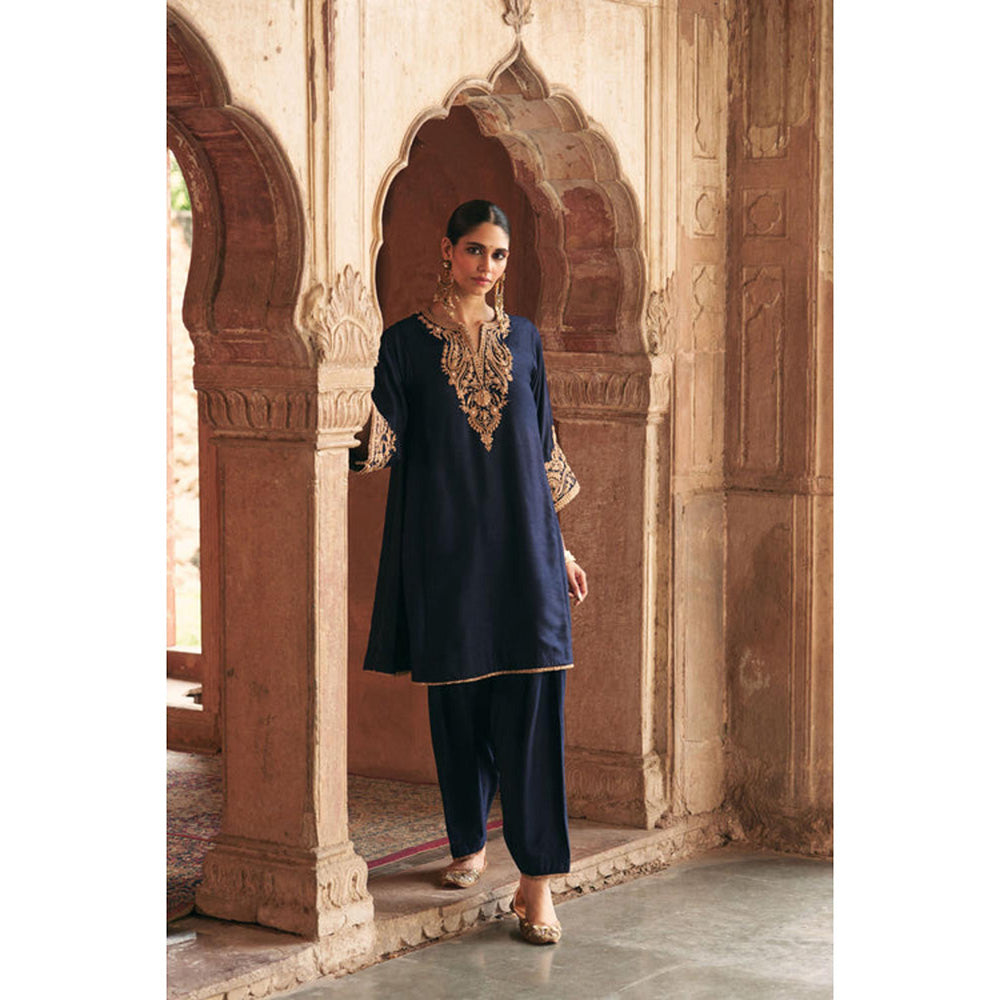 Sheetal Batra Marwa - Deep Blue Short Chauga With Salwar