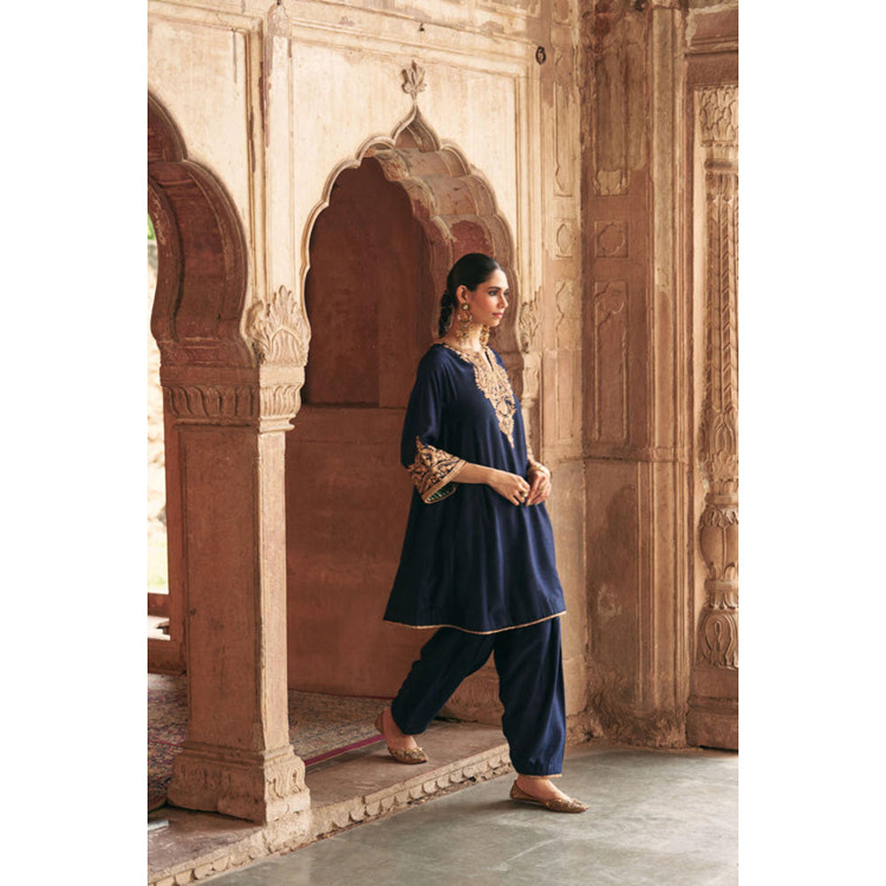 Sheetal Batra Marwa - Deep Blue Short Chauga With Salwar
