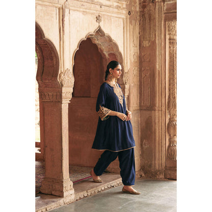Sheetal Batra Marwa - Deep Blue Short Chauga With Salwar