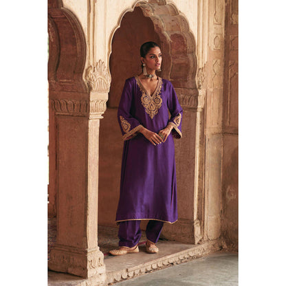 Sheetal Batra Haayat - Deep Purple Long Kaftan With Salwar
