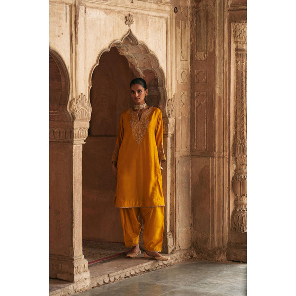 Sheetal Batra Marwa - Mustard Short Chauga With Salwar And Dupatta