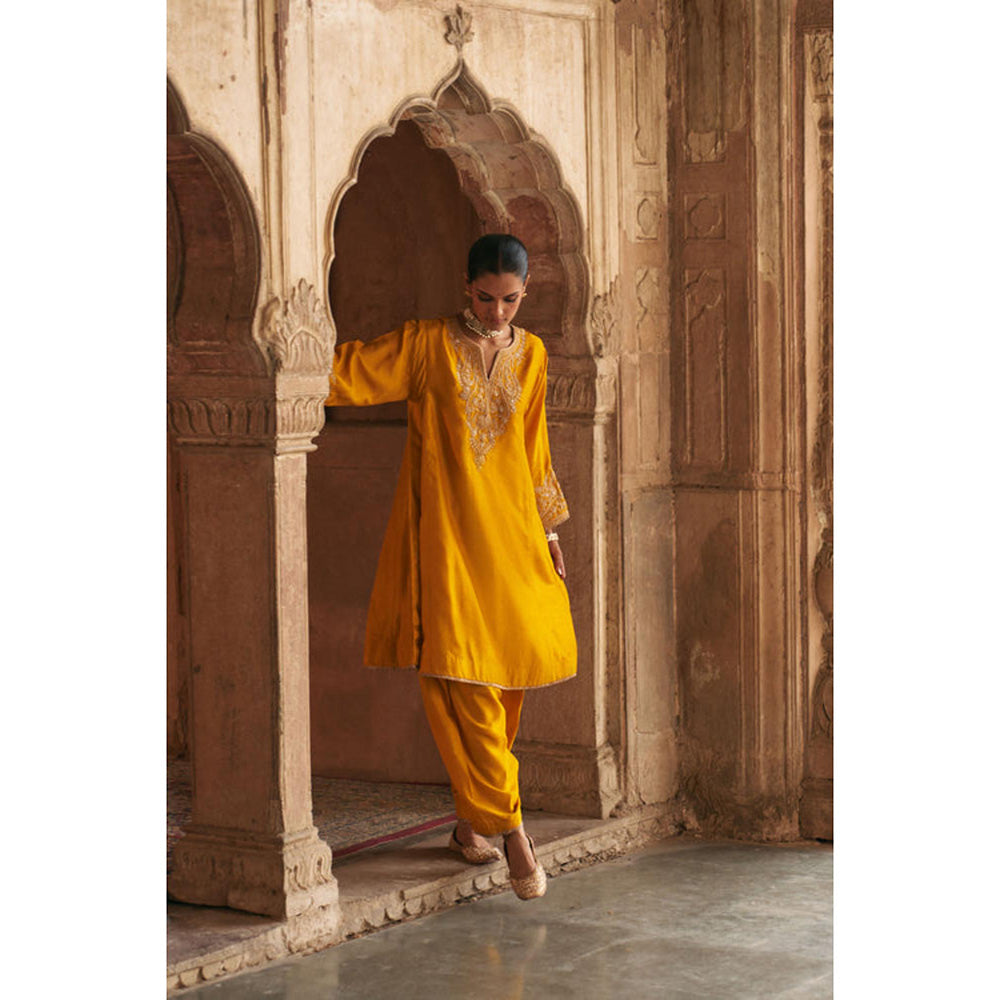 Sheetal Batra Marwa - Mustard Short Chauga With Salwar And Dupatta