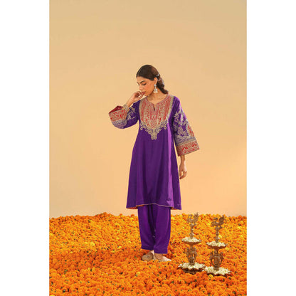 Sheetal Batra Mohsina - Purple Short Kalidaar Chauga With Salwar