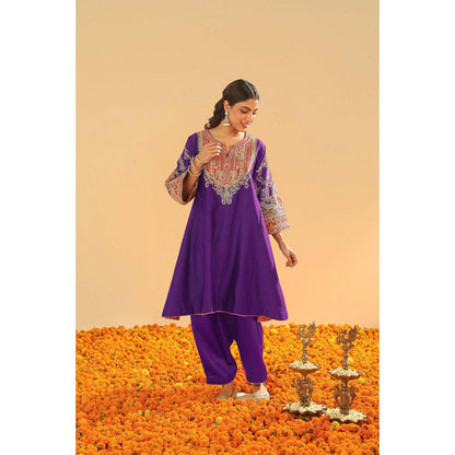 Sheetal Batra Mohsina - Purple Short Kalidaar Chauga With Salwar