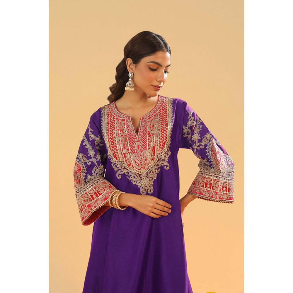 Sheetal Batra Mohsina - Purple Short Kalidaar Chauga With Salwar