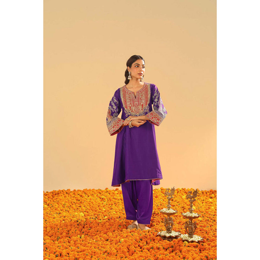 Sheetal Batra Mohsina - Purple Short Kalidaar Chauga With Salwar And Dupatta