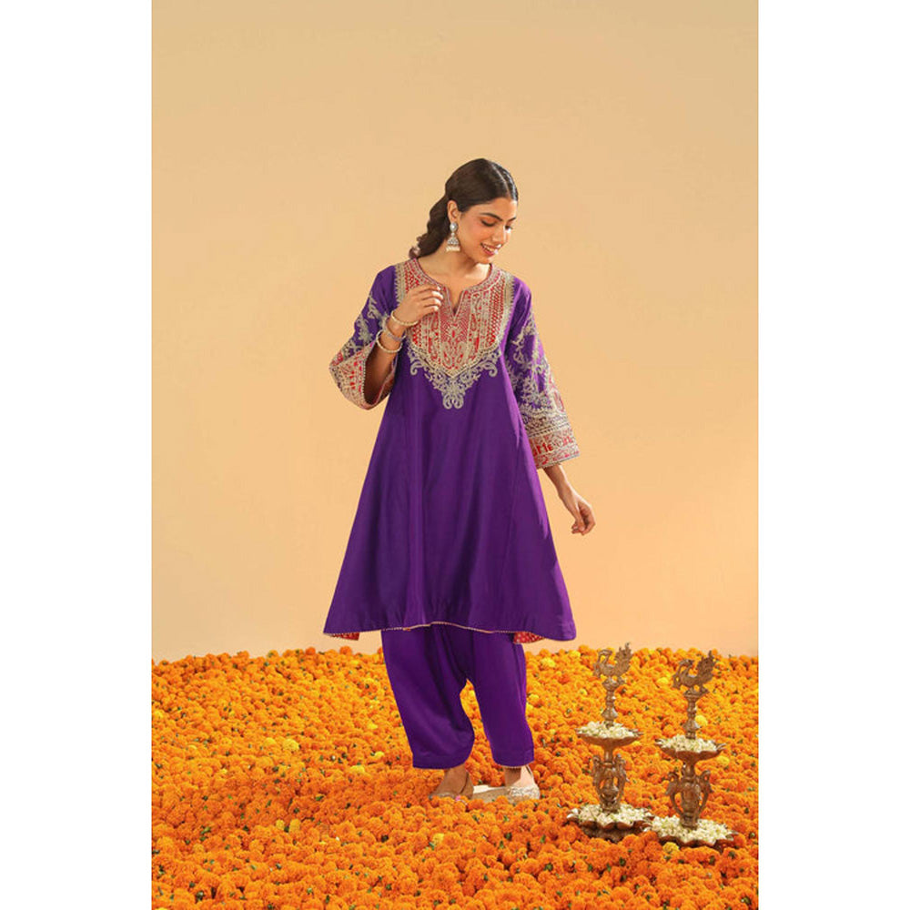 Sheetal Batra Mohsina - Purple Short Kalidaar Chauga With Salwar And Dupatta