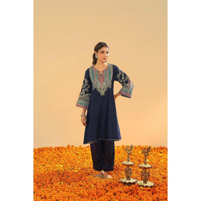 Sheetal Batra Mohsina - Dark Blue Short Kalidaar Chauga With Salwar