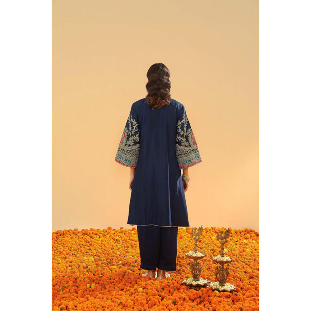 Sheetal Batra Mohsina - Dark Blue Short Kalidaar Chauga With Salwar