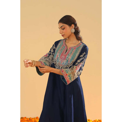 Sheetal Batra Mohsina - Dark Blue Short Kalidaar Chauga With Salwar And Dupatta