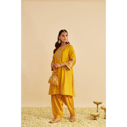 Sheetal Batra Jeriah - Mustard Short Chauga With Salwar (Rts)
