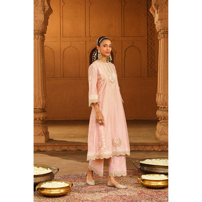 Sheetal Batra Yasna - Blush Pink Long Kurta With Palazzo And Dupatta
