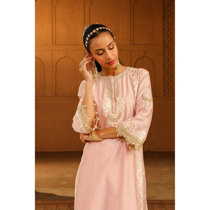 Sheetal Batra Yasna - Blush Pink Long Kurta With Palazzo And Dupatta