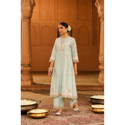 Sheetal Batra Yasna - Misty Green Long Kurta With Palazzo And Dupatta