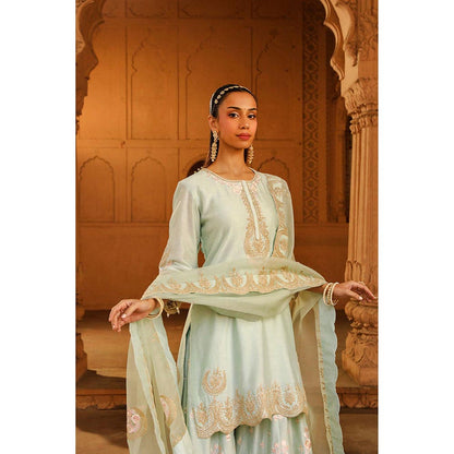 Sheetal Batra Ayda - Misty Green Kurta With Sharara And Dupatta