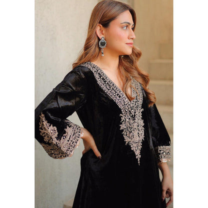 Sheetal Batra Rasha - Silk Velvet Long A-Line Chauga With Salwar