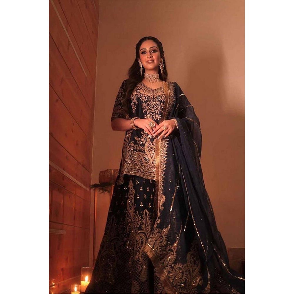 Sheetal Batra Dhillon In Aafiya - Deep Blue Kurta With Sharara