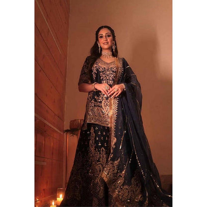 Sheetal Batra Dhillon In Aafiya - Deep Blue Kurta With Sharara