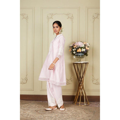 Sheetal Batra Kiara Advani V Neck Ruzena - Pearl Blush Short Kurta With Salwar And Dupatta