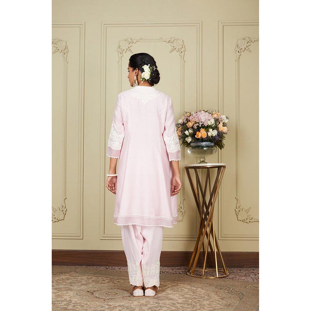 Sheetal Batra Kiara Advani V Neck Ruzena - Pearl Blush Short Kurta With Salwar And Dupatta