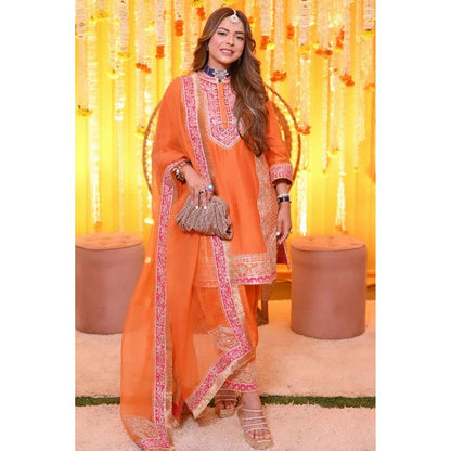Sheetal Batra Chandni Girdhar In Naayaab - Orange Short Kurta With Salwar And Dupatta