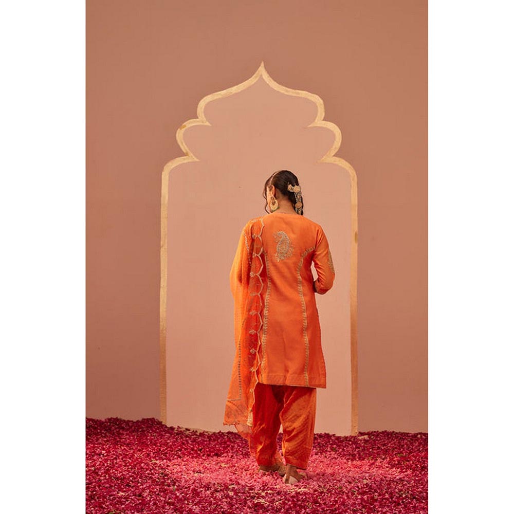 Sheetal Batra Rashida - Tangerine Orange Kurta With Salwar And Dupatta