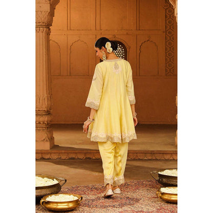 Sheetal Batra Faria - Lemon Yellow Short Anarkali Kurta With Churidar And Dupatta