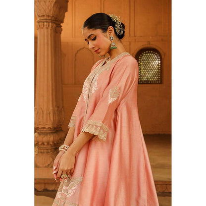 Sheetal Batra Fajr - Off Rose Short Anarkali Kurta With Churidar And Dupatta