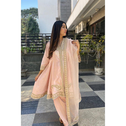 Sheetal Batra Anisha Sethi Fajr - Blush Pink Short Anarkali Kurta With Churidar And Dupatta