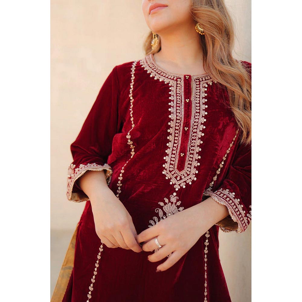 Sheetal Batra Asiyah - Silk Velvet Short Kurta With Salwar
