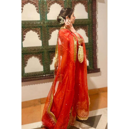 Sheetal Batra Tarini Bhatia In Mishika - Burnt Orange Kurta With Sharara And Dupatta