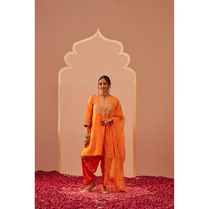 Sheetal Batra Aymra - Tangerine Orange Kurta With Salwar
