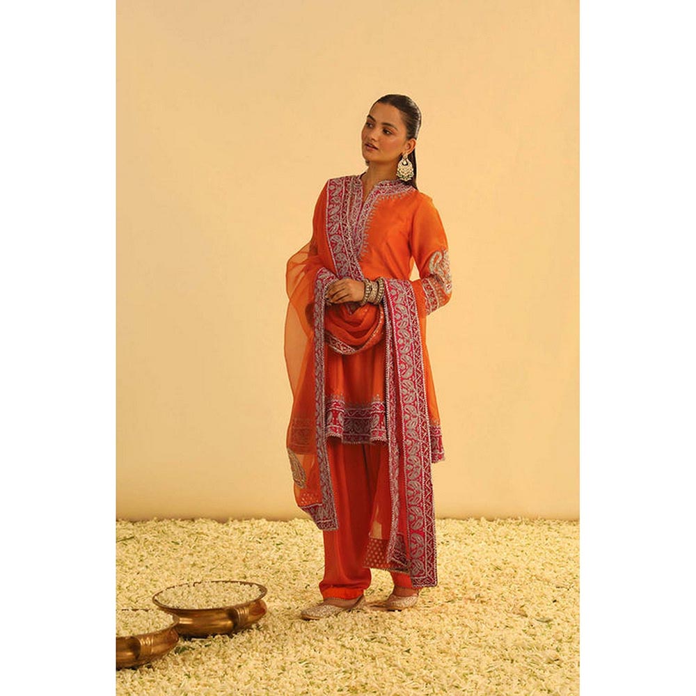 Sheetal Batra Rayana - Orange A-Line Kurta With Salwar And Dupatta