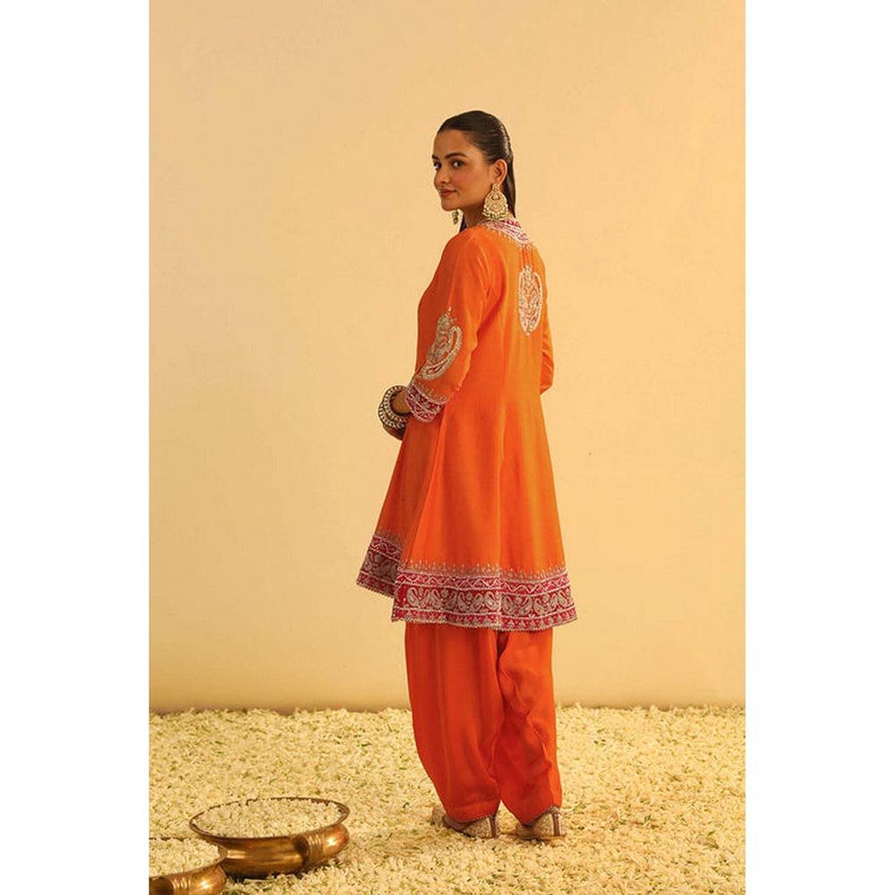 Sheetal Batra Rayana - Orange A-Line Kurta With Salwar And Dupatta