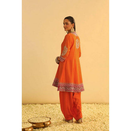 Sheetal Batra Rayana - Orange A-Line Kurta With Salwar And Dupatta