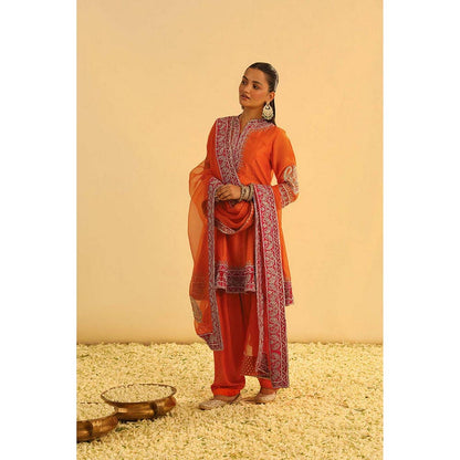 Sheetal Batra Rayana - Orange A-Line Kurta With Salwar And Dupatta