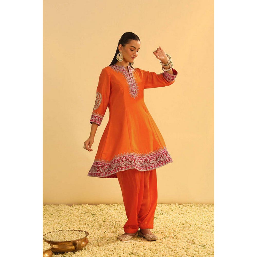 Sheetal Batra Rayana - Orange A-Line Kurta With Salwar And Dupatta