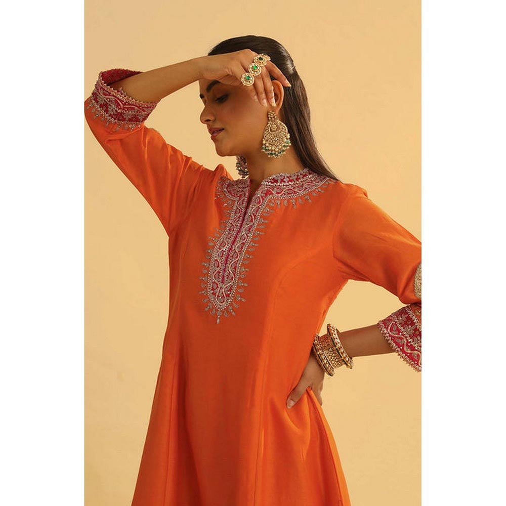 Sheetal Batra Rayana - Orange A-Line Kurta With Salwar And Dupatta