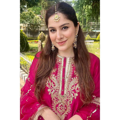 Sheetal Batra Guntas Sethi In Mahika - Hot Pink Long Kurta With Palazzo And Dupatta