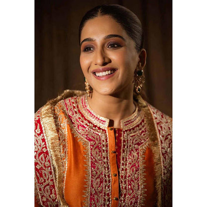 Sheetal Batra Nimrit Ahluwalia In Naayaab - Orange Short Kurta With Salwar And Dupatta