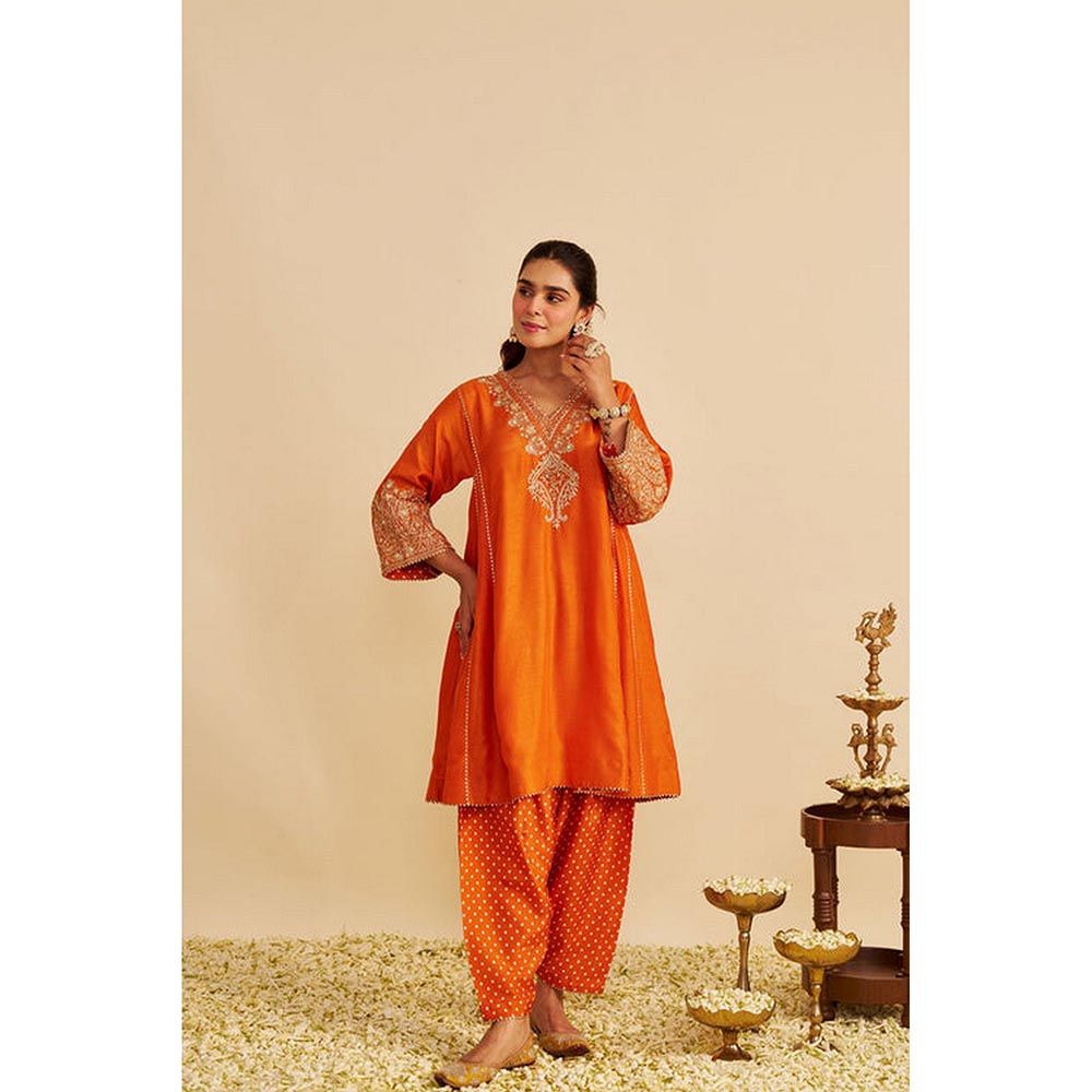 Sheetal Batra Niyah - Orange Short Chauga With Salwar (Lxrts)