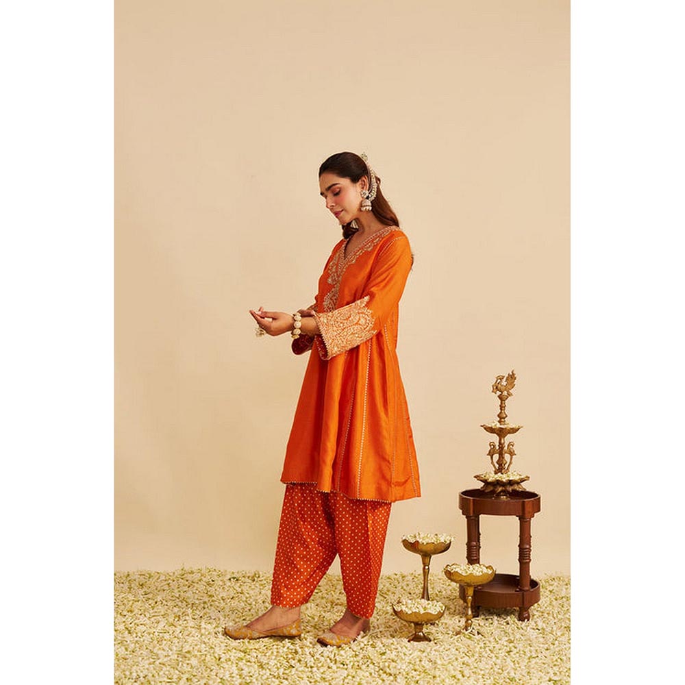 Sheetal Batra Niyah - Orange Short Chauga With Salwar (Lxrts)