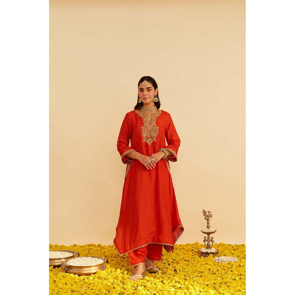 Sheetal Batra Amaya - Burnt Orange Long Kaftan With Salwar (Lxrts)