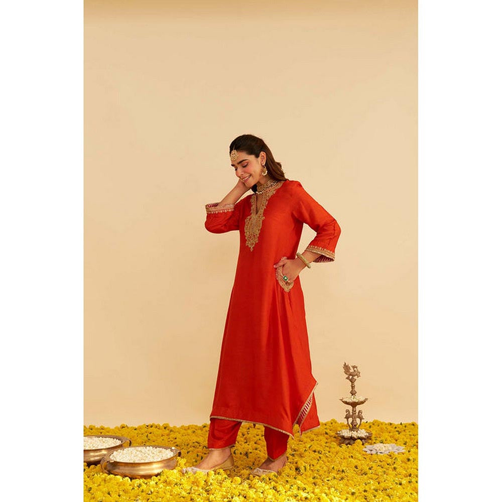 Sheetal Batra Amaya - Burnt Orange Long Kaftan With Salwar (Lxrts)