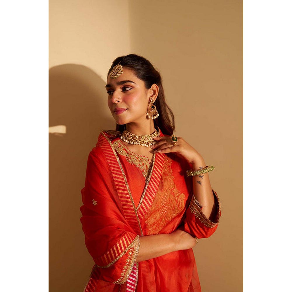 Sheetal Batra Amaya - Burnt Orange Long Kaftan With Salwar (Lxrts)