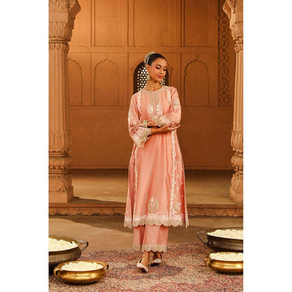 Sheetal Batra Yasna - Off Rose Long Kurta With Palazzo And Dupatta