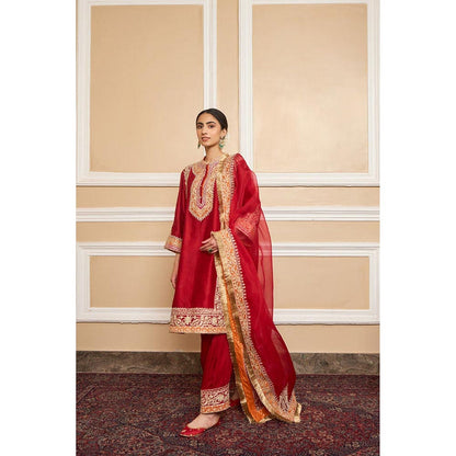 Sheetal Batra Sneha Arora In Naayaab - Deep Red Short Kurta With Salwar And Dupatta