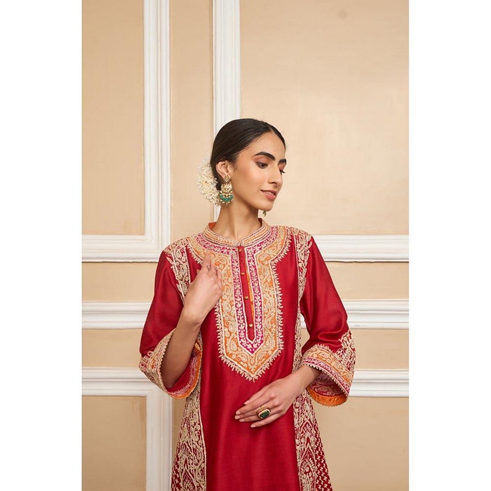 Sheetal Batra Sneha Arora In Naayaab - Deep Red Short Kurta With Salwar And Dupatta