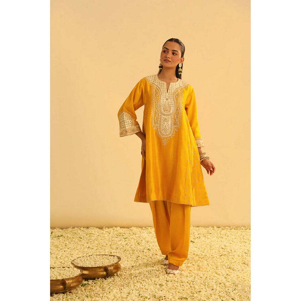 Sheetal Batra Arisana - Mustard Short Kalidaar Choga With Salwar