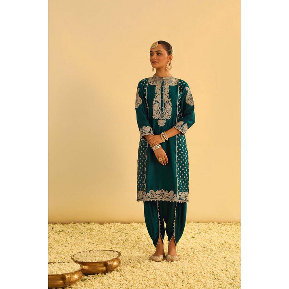 Sheetal Batra Aabish - Emerald Green Kurta Dhoti Set (Lxrts)